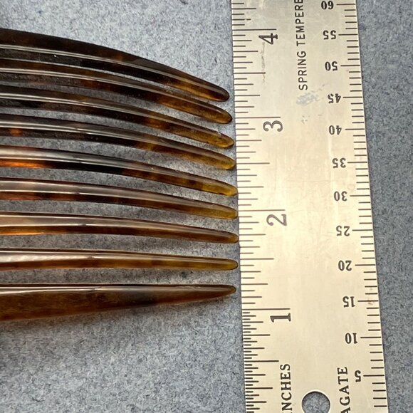 F. & Co. Vintage Hair Comb As Is 3 In Platinum Tortoiseshell Rhinestones Retro - Picture 5 of 10